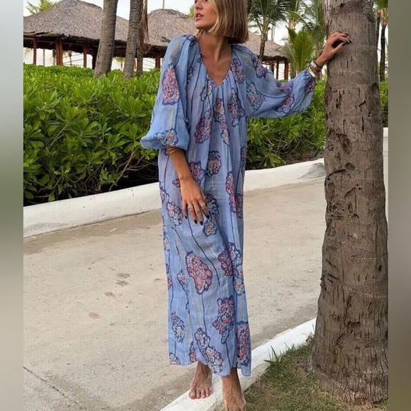 NEW ZARA PRINTED RAMIE TUNIC DRESS XS - Picture 8 of 13